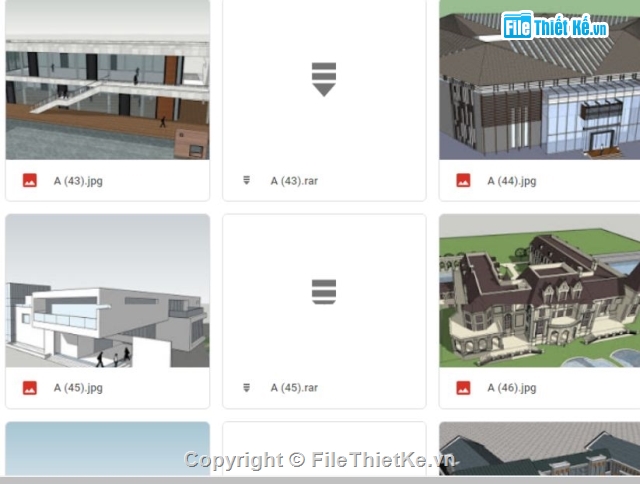 Sketchup Villa,Nhà phố,lâu đài,Sketchup biệt thự